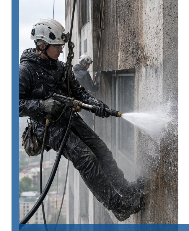 Гидроструйная очистка фасадов и конструкций в Уфе