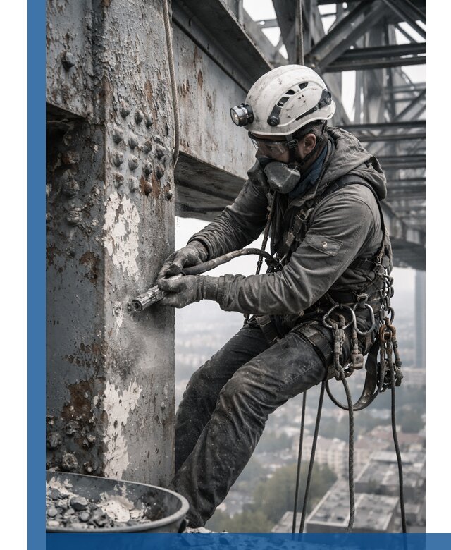 Удаление старой краски с металлических конструкций в Уфе