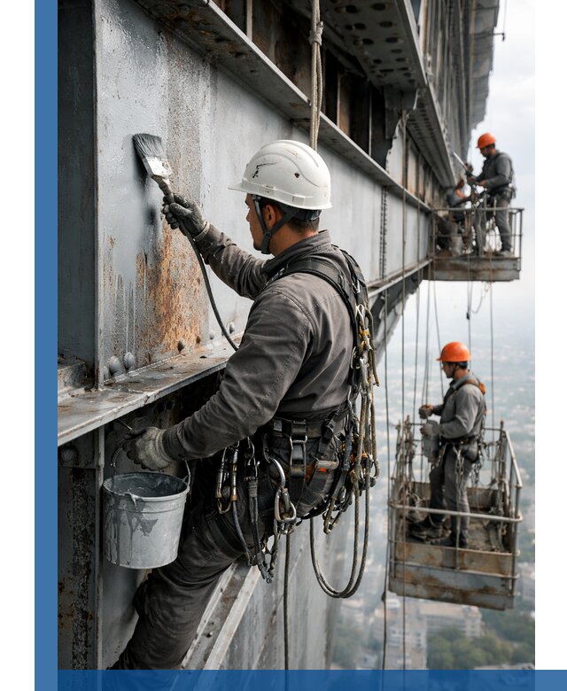 Покраска металлоконструкций на высоте в Уфе профессионально