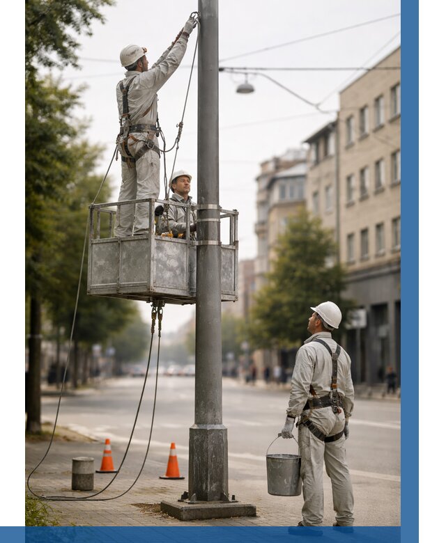 Покраска опор освещения в Уфе от 5138 р. | ВЫСОТНИК-Уфа