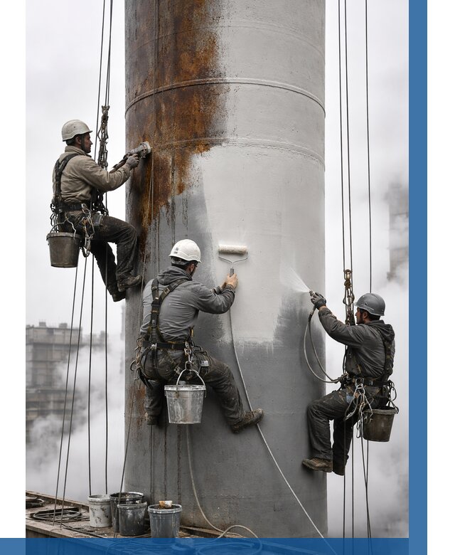 Покраска дымовых труб в Уфе от 8734 р. | ВЫСОТНИК-Уфа