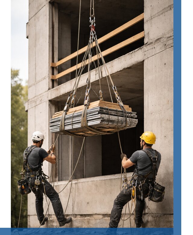 Подъем материала на этаж веревками в Уфе от 1541 р. | ВЫСОТНИК-Уфа