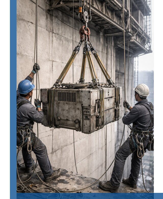 Такелажные работы на высоте, подъем и монтаж грузов в Уфе