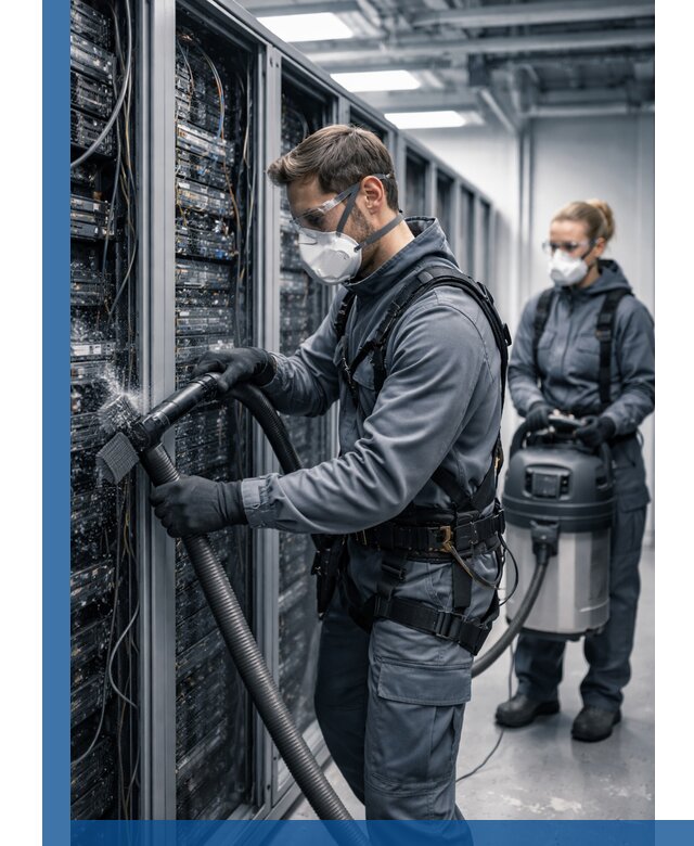 Обеспыливание серверной комнаты в Уфе, профессиональная очистка