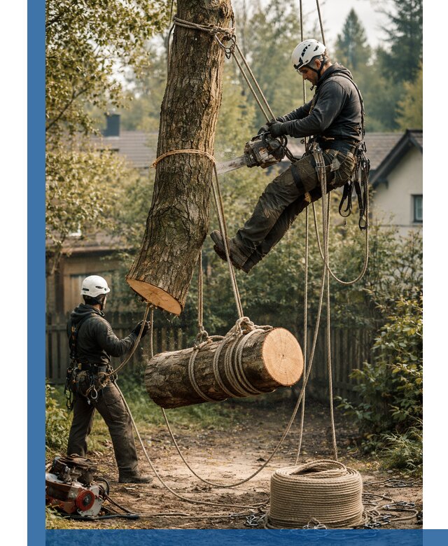 Валка деревьев частями в Уфе, безопасно и аккуратно