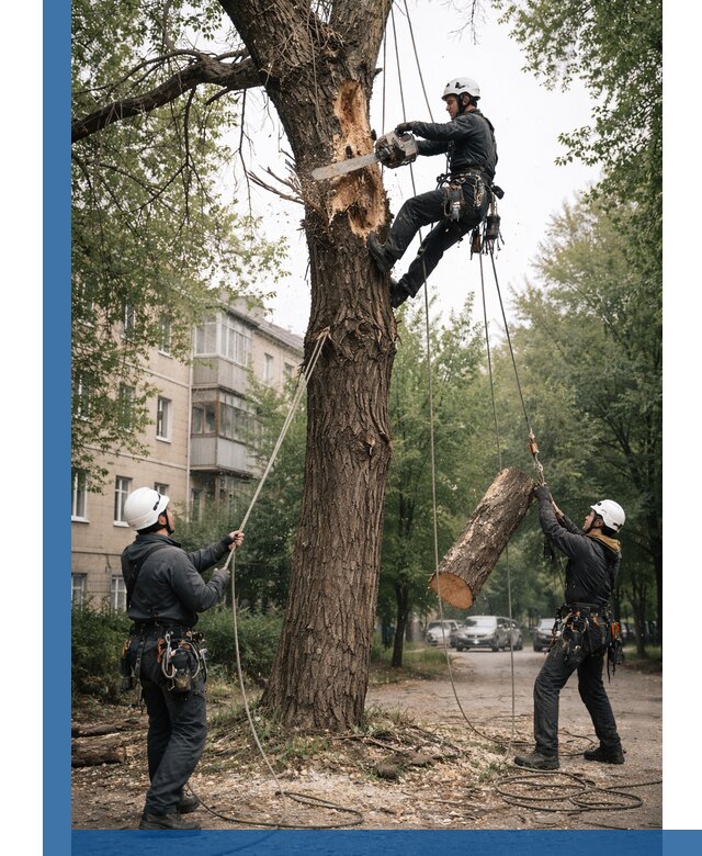 Срочное удаление аварийных деревьев в Уфе с гарантией безопасности
