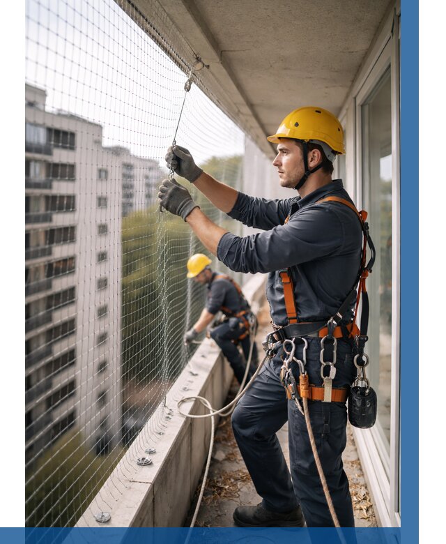 Монтаж сетки от птиц в Уфе от 4624 р. | ВЫСОТНИК-Уфа