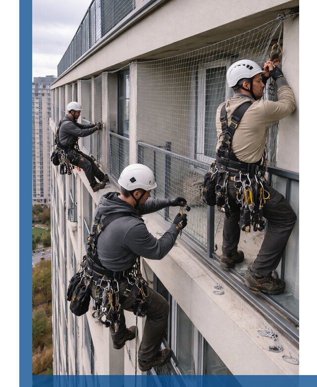 Профессиональный монтаж защитной сетки от птиц в Уфе