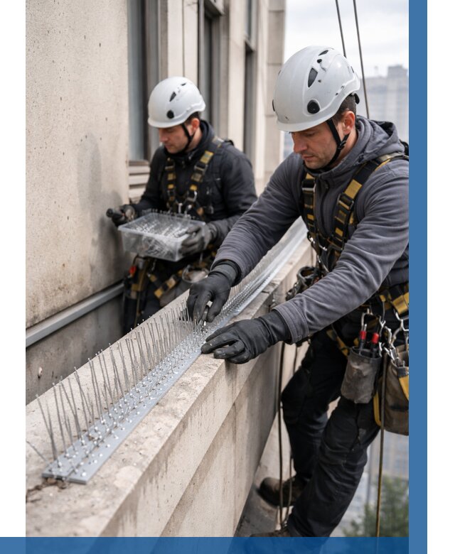 Установка шипов от птиц в Уфе от 873 р. | ВЫСОТНИК-Уфа